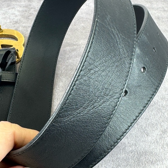 Gucci 2015 Re Edition Wide Leather Belt Gg Double Marmont Black 400593 34” - Picture 8 of 11